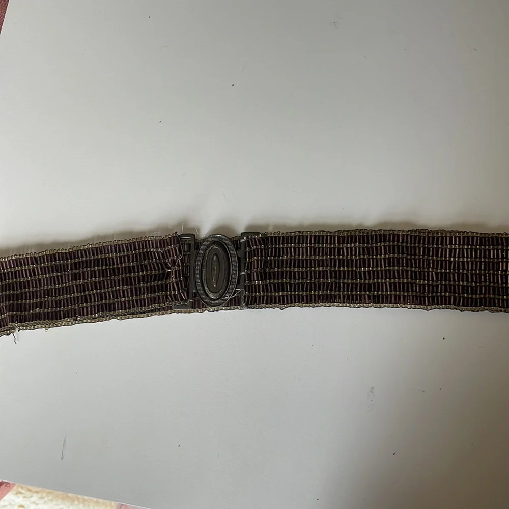 Vintage Beaded Pink Purple Belt‎ Size Small